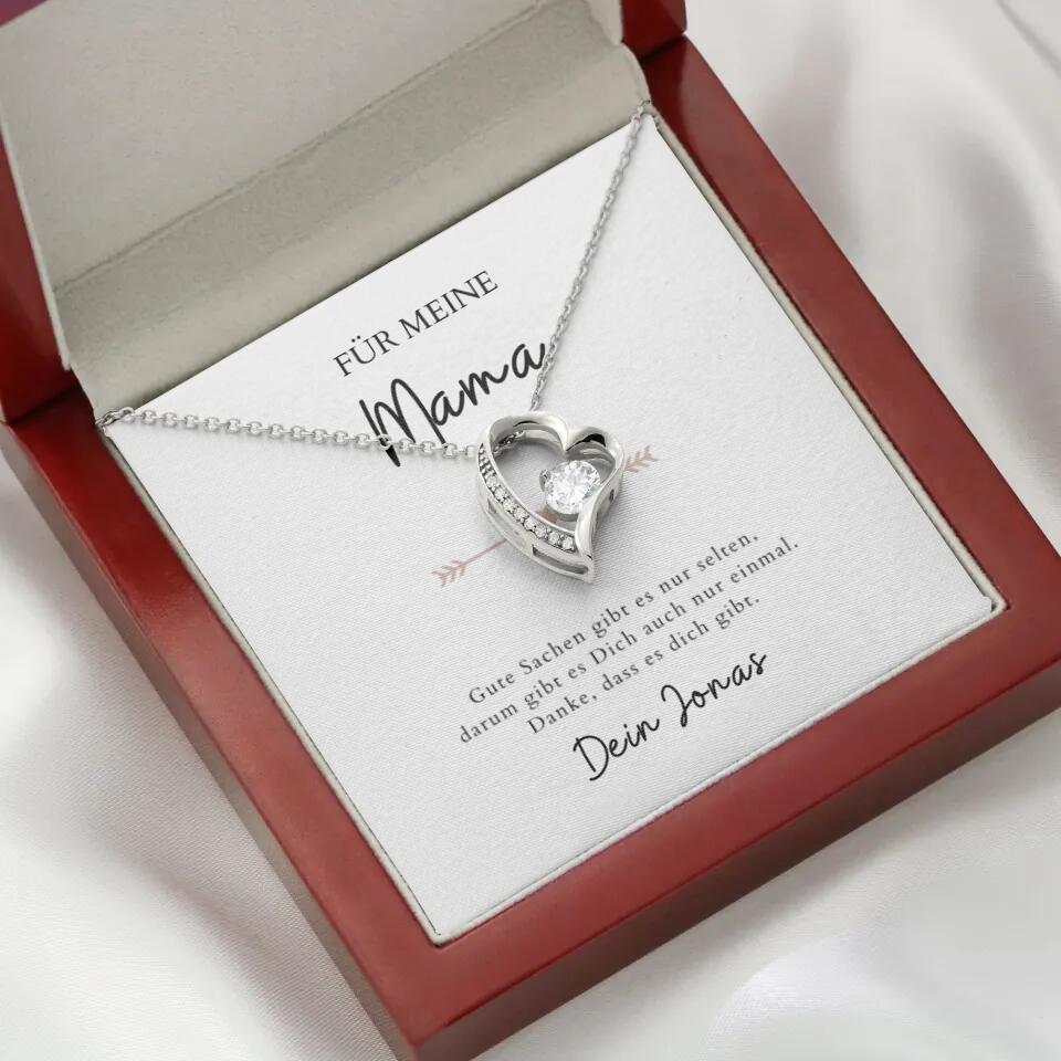 Forever Love "Pour Maman" - Collier avec pendentif coeur & carte personnalisée