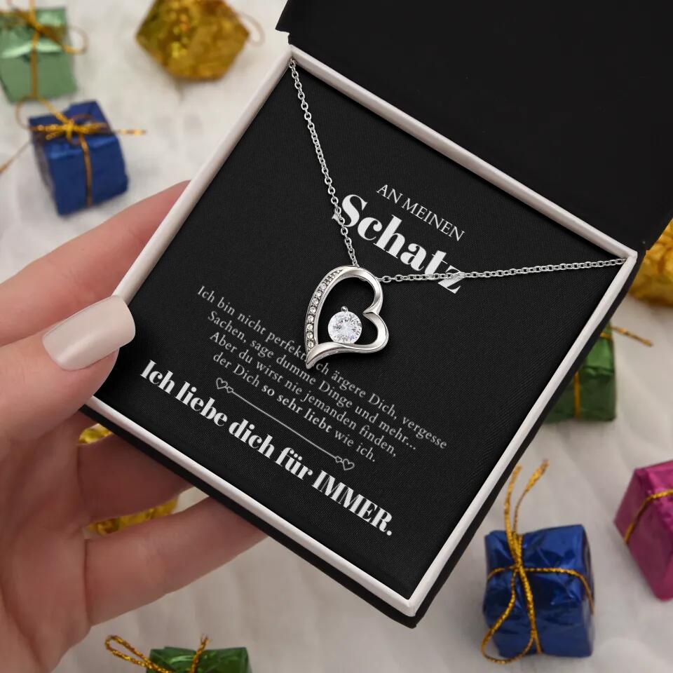 À mon chéri - Collier avec pendentif cœur en or & carte cadeau personnalisée