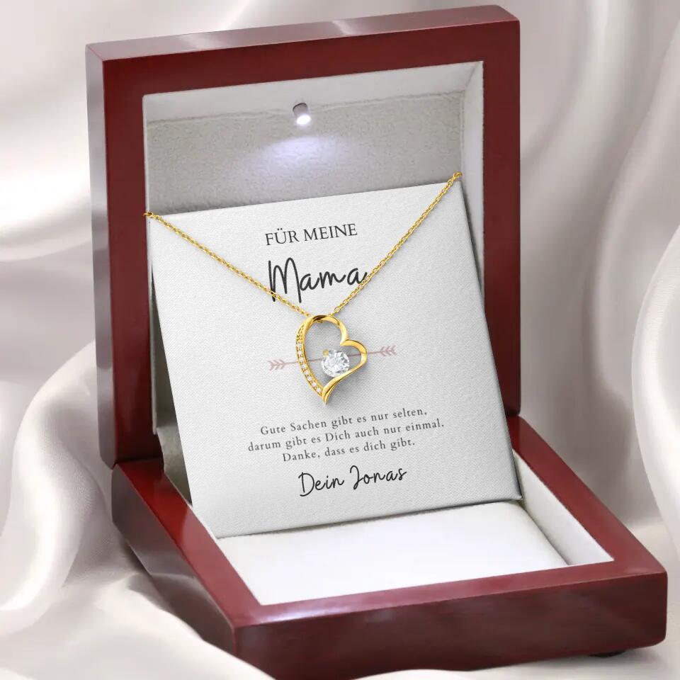 Forever Love "Pour Maman" - Collier avec pendentif coeur & carte personnalisée