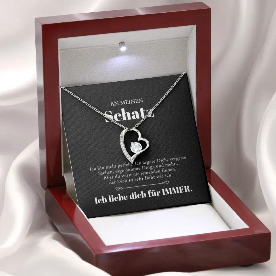 À mon chéri - Collier avec pendentif cœur en or & carte cadeau personnalisée