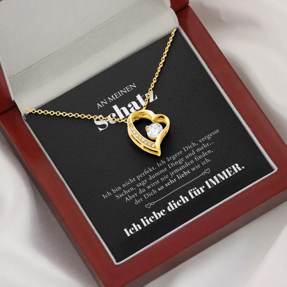 À mon chéri - Collier avec pendentif cœur en or & carte cadeau personnalisée
