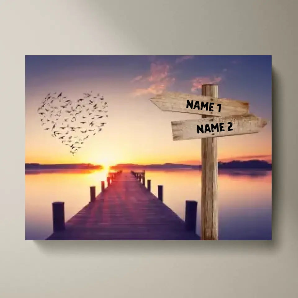 Our Favorite Place - Personalized Canvas with Name Tags (2 - 8 People)