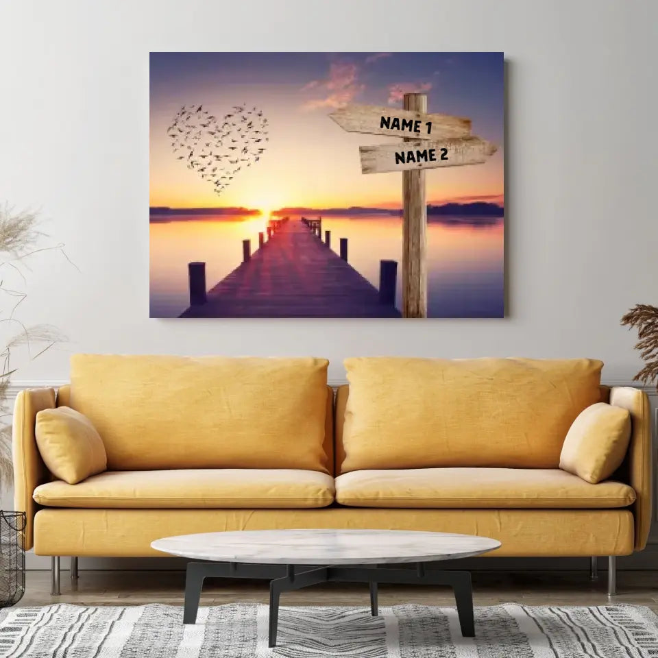 Our Favorite Place - Personalized Canvas with Name Tags (2 - 8 People)
