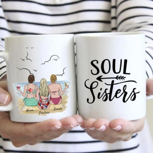 Favorite Sisters on the Beach - Personalized Mug (2-3 people)