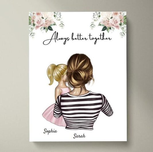Beste Mama - Persoonlijke Poster (Vrouw met 1-2 kinderen)