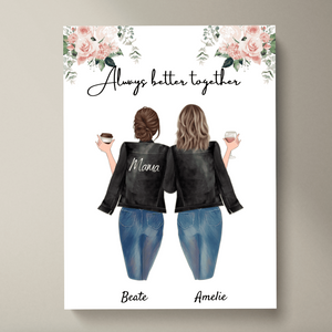 Best Mum in Leather Jacket - Personalised Poster (2-3 women)