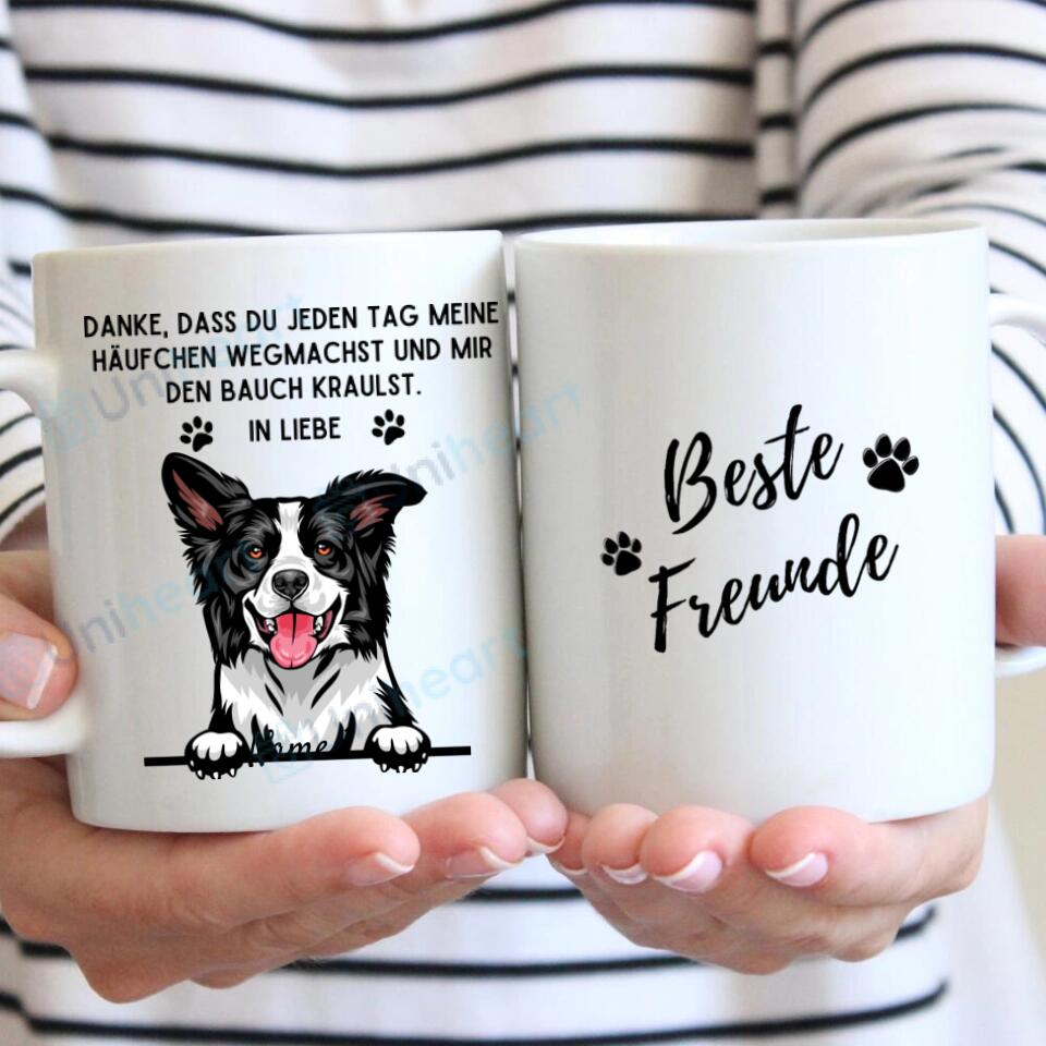 Hundeliebling mit Spruch - Personalisierte Tasse (1-3 Hunde)