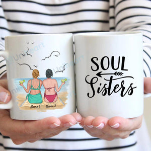 Favorite Sisters on the Beach - Personalized Mug (2-3 people)