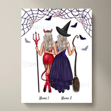 Laden Sie das Bild in den Galerie-Viewer, Beste Hexen Freundinnen - Personalisiertes Poster Halloween (2-3 Personen)
