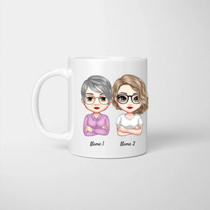 Mum & Daughters Chibi - Personalised Mug (2-3 women)