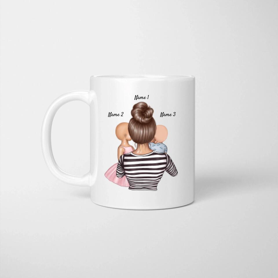 Patentante mit Kindern - Personalisierte Tasse (1-4 Kinder)