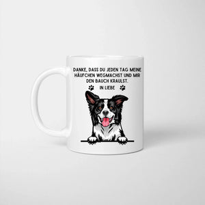 Hundeliebling mit Spruch - Personalisierte Tasse (1-3 Hunde)