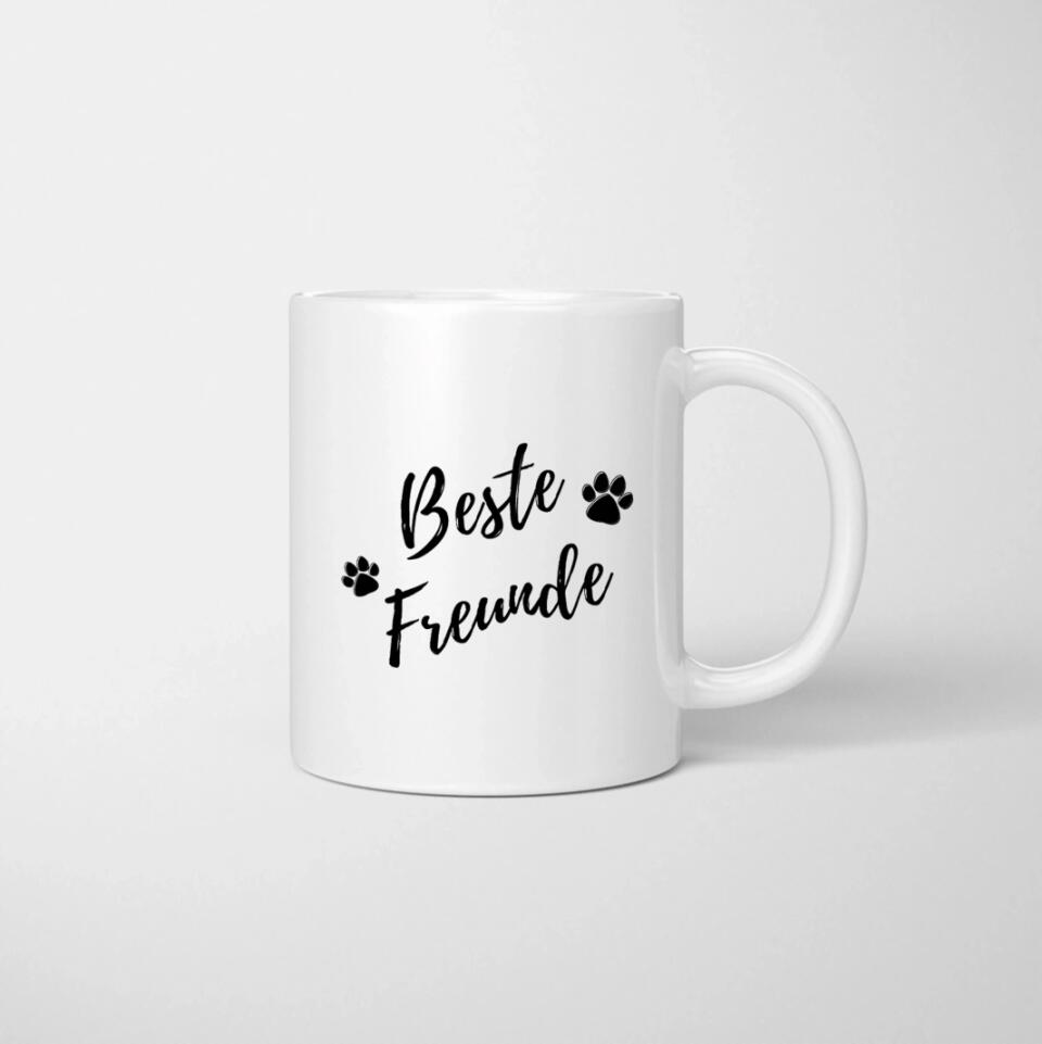 Hundeliebling mit Spruch - Personalisierte Tasse (1-3 Hunde)