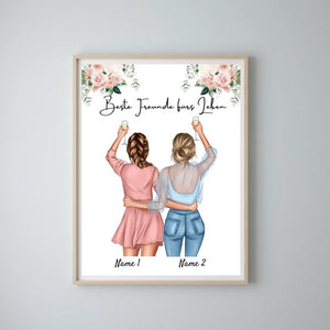 Bestes Pärchen Frauen - Personalisiertes Poster (Valentinstag)