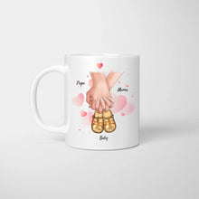 Load image into Gallery viewer, Family with Baby Shoes - Personalized Mug
