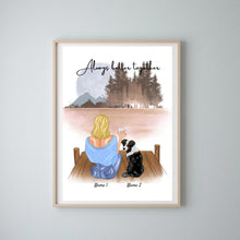 Charger l&#39;image dans la galerie, Femme avec animal de compagnie - Poster personnalisé (chien, chat)
