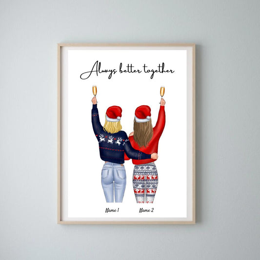 Best Friends Christmas - Personalized Poster
