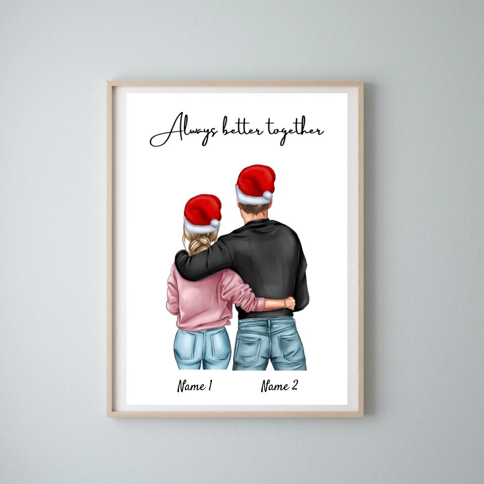 Beste koppel Kerstmis Editie - Persoonlijke Poster