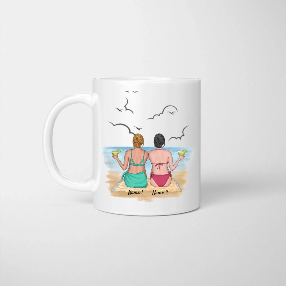 Best Friends on the Beach - Personalized Mug (2-3 people)