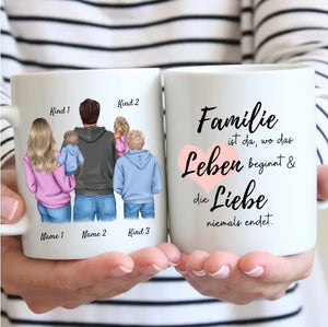 Meine Familie - Personalisierte Tasse (1-4 Kinder)