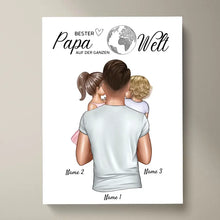 Load image into Gallery viewer, Beste vader ter wereld - Gepersonaliseerde poster (vader met kinderen)
