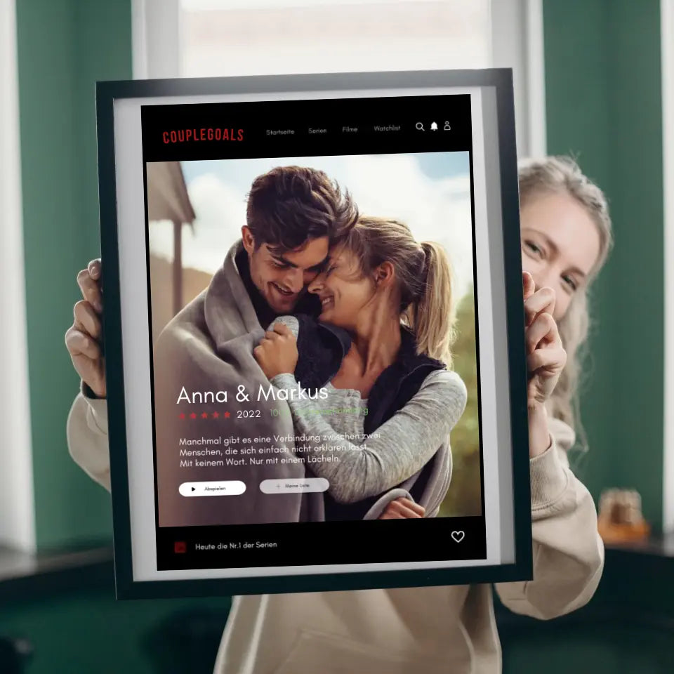 Couplegoals Serien-Cover Poster - Personalisiertes Netflix Filmposter (Foto-Poster)