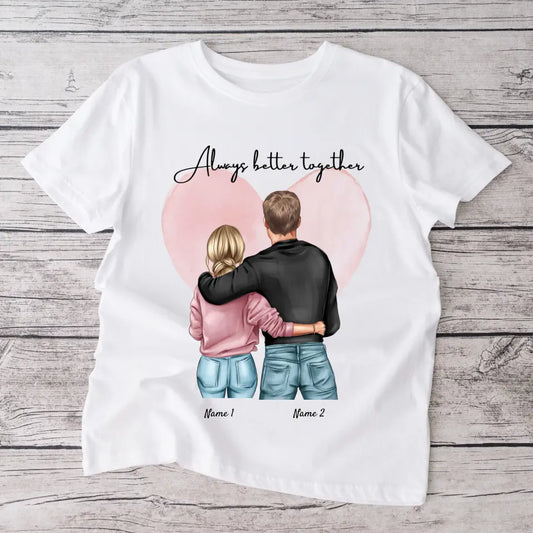 Bestes Pärchen - Personalisiertes T-Shirt (100% Baumwolle, Unisex)