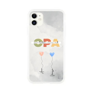 Mes proches m'appellent OPA - Coque personnalisée pour téléphone portable Ballons en forme de cœur Grand-père avec petits-enfants