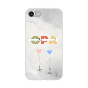 Mes proches m'appellent OPA - Coque personnalisée pour téléphone portable Ballons en forme de cœur Grand-père avec petits-enfants