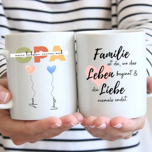 Mes préférés m'appellent OPA - Mug personnalisé Grand-père avec petits-enfants