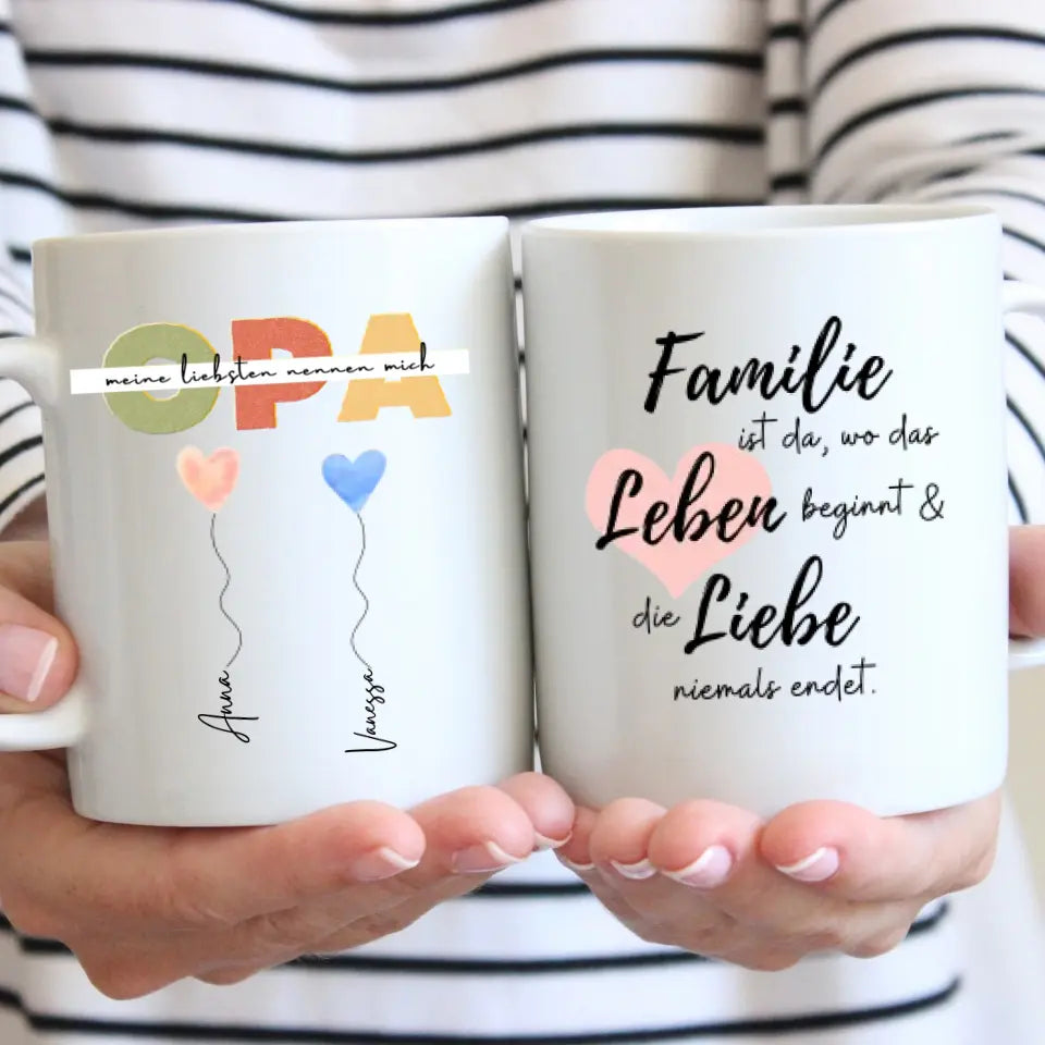 Mes préférés m'appellent OPA - Mug personnalisé Grand-père avec petits-enfants