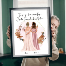 Afbeelding in Gallery-weergave laden, Bruidsmeisje voor één dag - Beste vriend voor het leven - Gepersonaliseerde verlovings/trouwdoek
