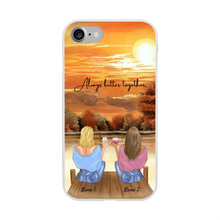 Load image into Gallery viewer, Best Friends/ Sisters with Drink - Personalised Mobile Phone Case (up to 4 people)
