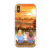 Load image into Gallery viewer, Best Friends/ Sisters with Drink - Personalised Mobile Phone Case (up to 4 people)
