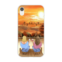 Load image into Gallery viewer, Best Friends/ Sisters with Drink - Personalised Mobile Phone Case (up to 4 people)
