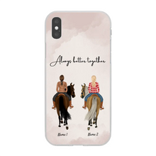 Afbeelding in Gallery-weergave laden, Paardenvrienden - Gepersonaliseerd hoesje voor mobiele telefoon (1-3 ruiters)
