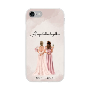 Bride with maid of honor / bridesmaid - Personalized Phone Case
