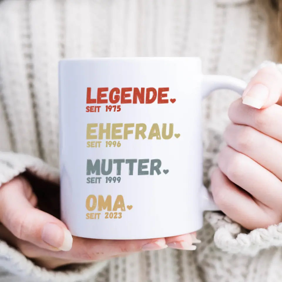 Oma, legende sinds - Gepersonaliseerde mok voor moeders, oma's (moeder sinds, oma sinds, jaar)