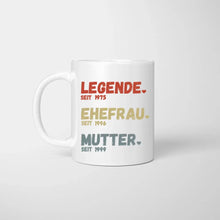 Charger l&#39;image dans la galerie, Maman, légende depuis - Mug personnalisé pour mères, épouses, grands-mères (Maman depuis, Grand-mère depuis, Années)
