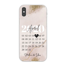 Afbeelding in Gallery-weergave laden, Onze datum - Gepersonaliseerd mobiele telefoonhoesje voor koppels (jubileum, trouwdag, verjaardag, enz.)
