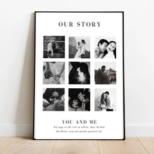 Afbeelding in Gallery-weergave laden, &quot;Our Story&quot; Gepersonaliseerd fotocollage op canvas voor koppels, je partner
