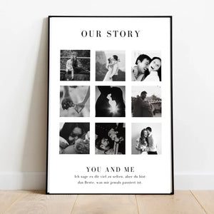 "Our Story" Gepersonaliseerd fotocollage op canvas voor koppels, je partner