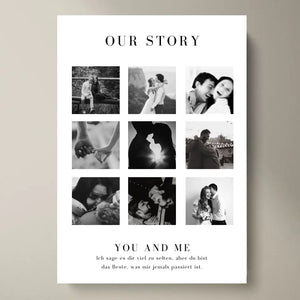 "Our Story" Gepersonaliseerd fotocollage op canvas voor koppels, je partner