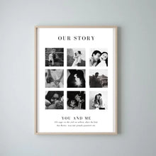 Charger l&#39;image dans la galerie, &quot;Our Story&quot; Toile de collage photo personnalisée pour couple, ton partenaire
