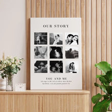 Charger l&#39;image dans la galerie, &quot;Our Story&quot; Toile de collage photo personnalisée pour couple, ton partenaire
