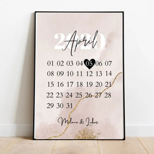 "Notre jour" Poster personnalisé pour anniversaire, mariage, jubilé, anniversaire de naissance