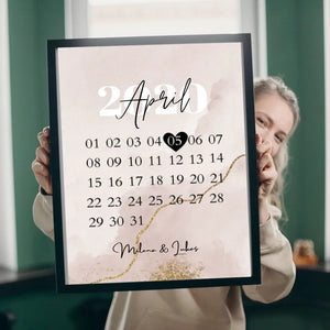 "Notre jour" Poster personnalisé pour anniversaire, mariage, jubilé, anniversaire de naissance