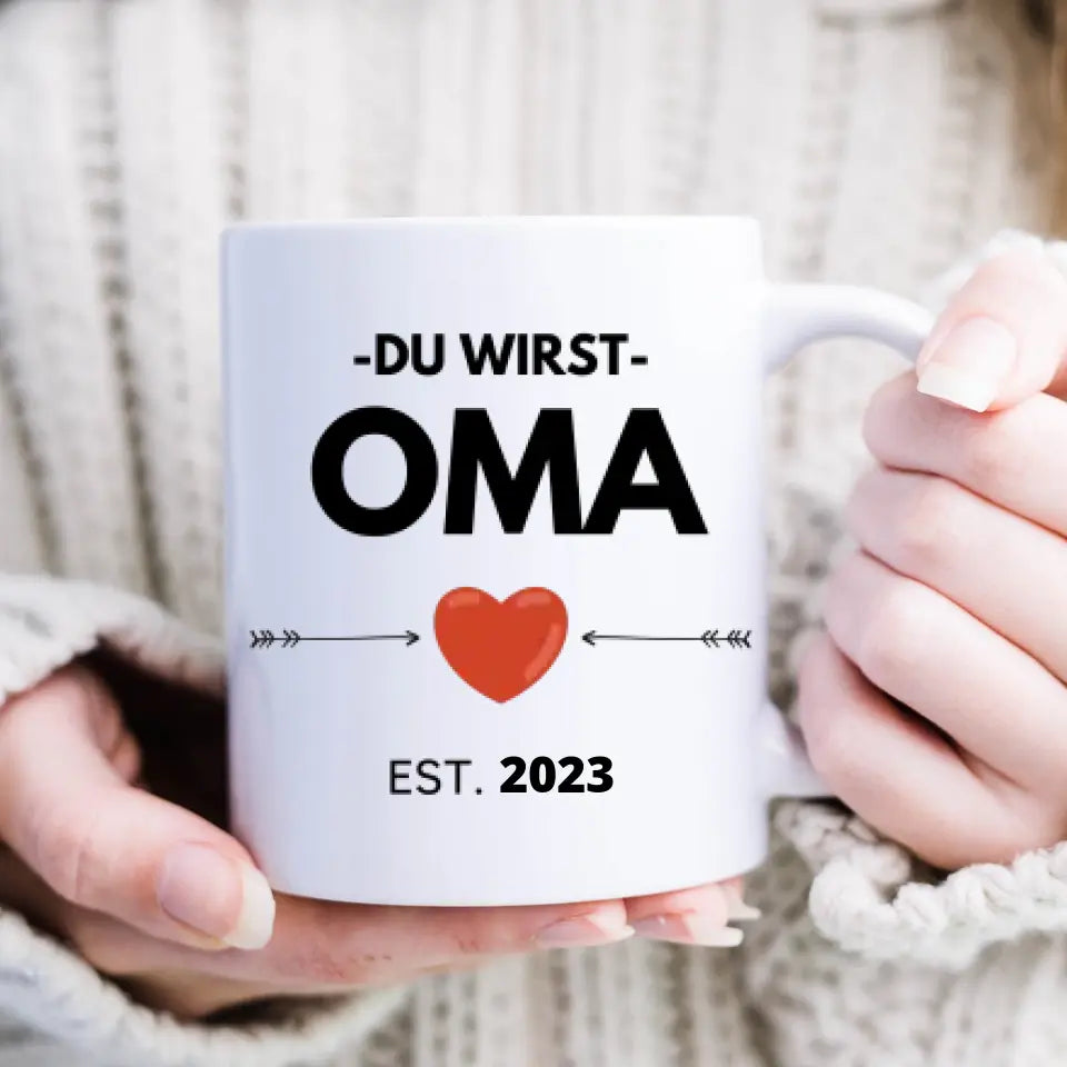 Je wordt oma/grootvader - Gepersonaliseerde aankondigingsmok, verrassing