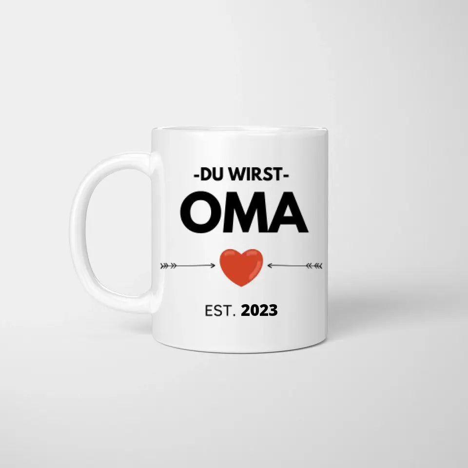 Je wordt oma/grootvader - Gepersonaliseerde aankondigingsmok, verrassing