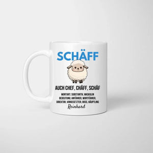 Schäff, Chef, Chäff, Schäf - Mug personnalisé pour le chef, le superviseur, le manager, le chef d'équipe, le manager